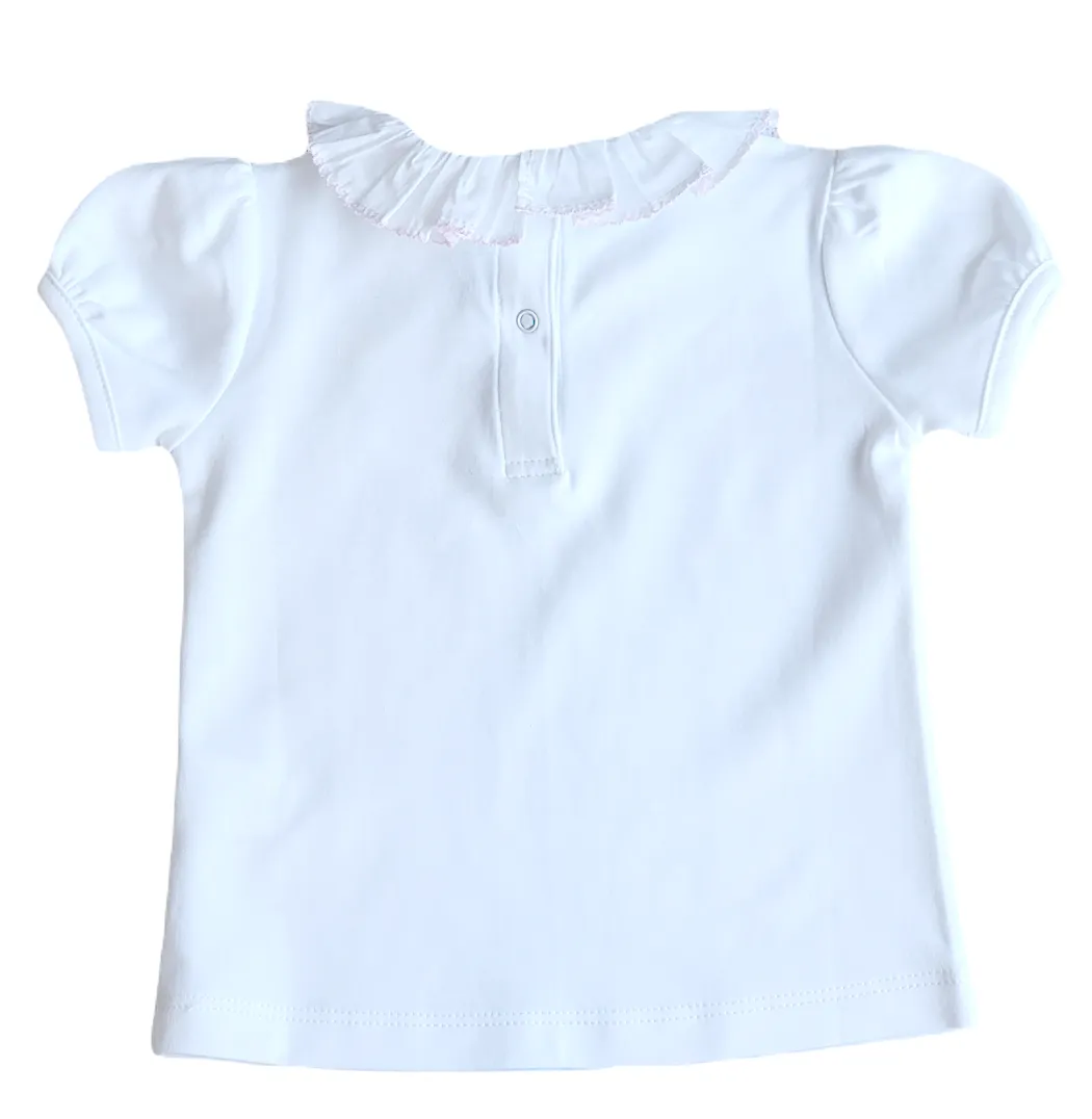 Classic tops White Pima Cotton  girl's top - Spring Again